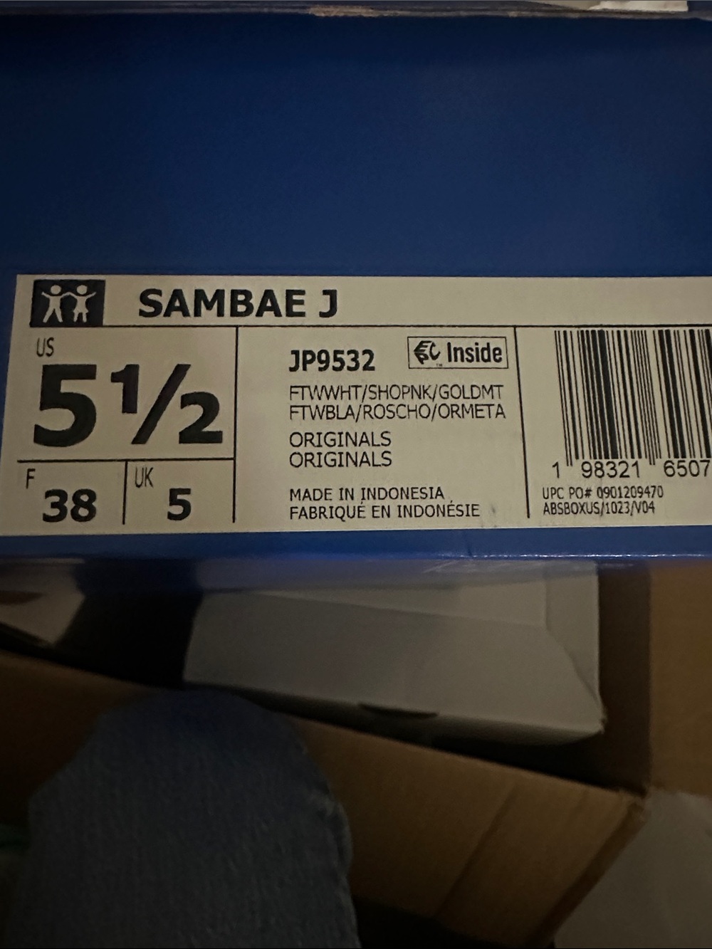 adidas Originals Samba J Sneakers - White, Pink, Gold